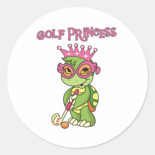 Golf-Prinzessin Runder Aufkleber