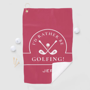 Golf Pro Golfer Golfen Zitat Monogramm Magenta Rot Golfhandtuch