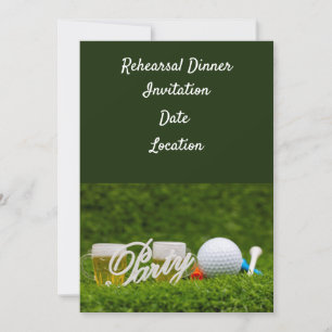 Golf Probe Dinner Einladung mit Ball & Bier