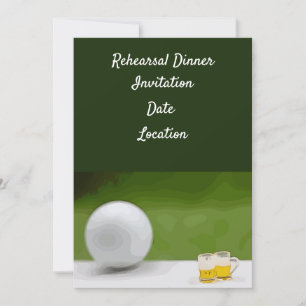 Golf-Probe-Dinner-Einladung mit Ball & Bier Einladung