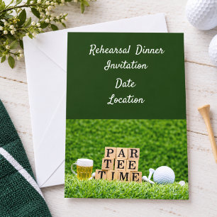 Golf-Probe-Dinner-Einladung mit Ball und Bier Einladung