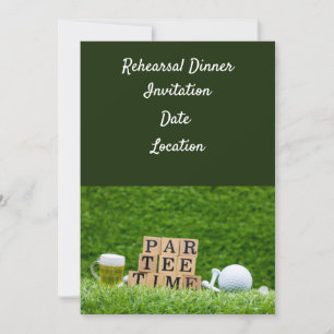 Golf-Probe-Dinner-Einladung mit Ball und Bier Einladung