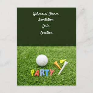 Golf-Probehochzeit Dinner-Einladung   Postkarte
