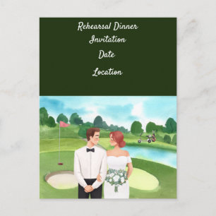 Golf-Probehochzeits-Dinner-Einladung Postkarte