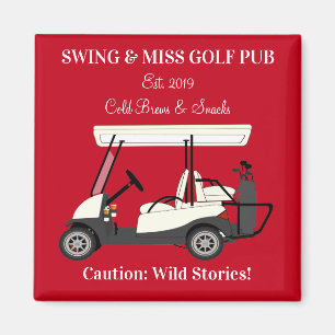 Golf Pub Golf Cart Beer & Snacks Wilde Geschichten Magnet