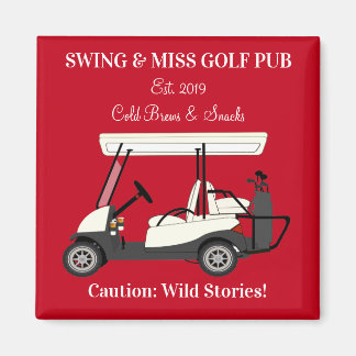 Golf Pub Golf Cart Beer & Snacks Wilde Geschichten Magnet
