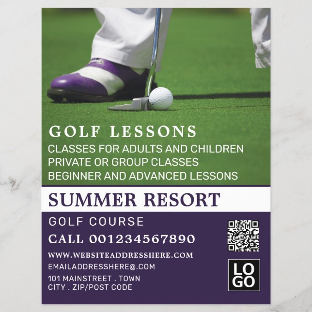 Golf Putt, GoIf Lesson Werbung Flyer (Vorne)