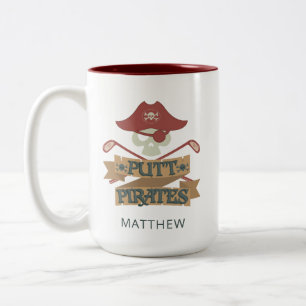 Golf Putt Piraten Outdoor-Sport Hobby Personalisie Zweifarbige Tasse