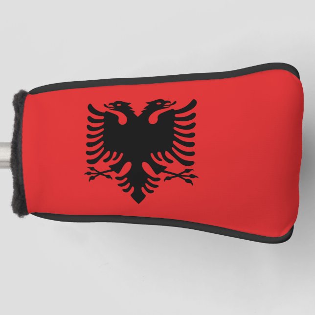 Golf Putter Abdeckung mit Flagge Albaniens Golf Headcover (Vorderseite)