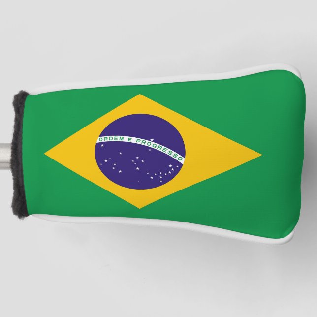Golf Putter Abdeckung mit Flagge Brasiliens Headcover (Vorderseite)