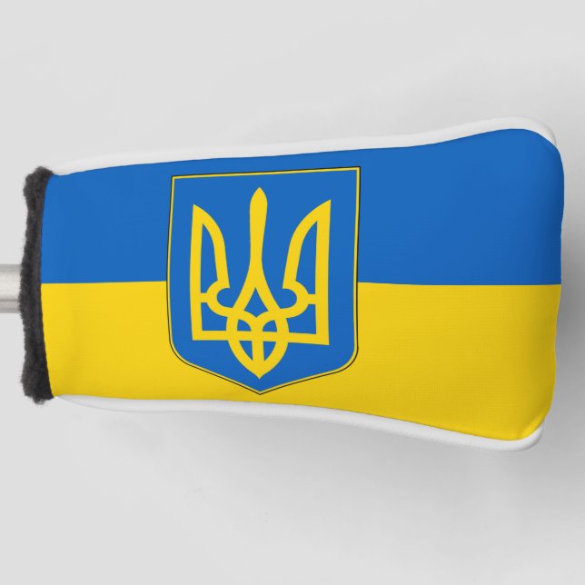 Golf Putter Abdeckung mit Flagge der Ukraine Golf Headcover (Vorderseite)