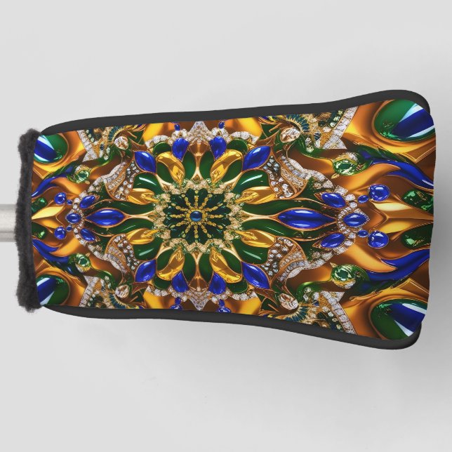 Golf Putter Cover mit brasilianischem Farbdesign Golf Headcover (Vorderseite)