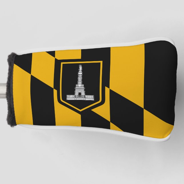 Golf Putter Cover mit Flag Baltimore, USA Headcover (Vorderseite)