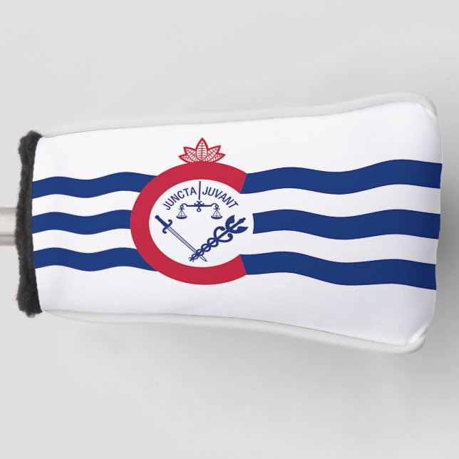 Golf Putter Cover mit Flag Cincinnati, USA Golf Headcover (Vorderseite)
