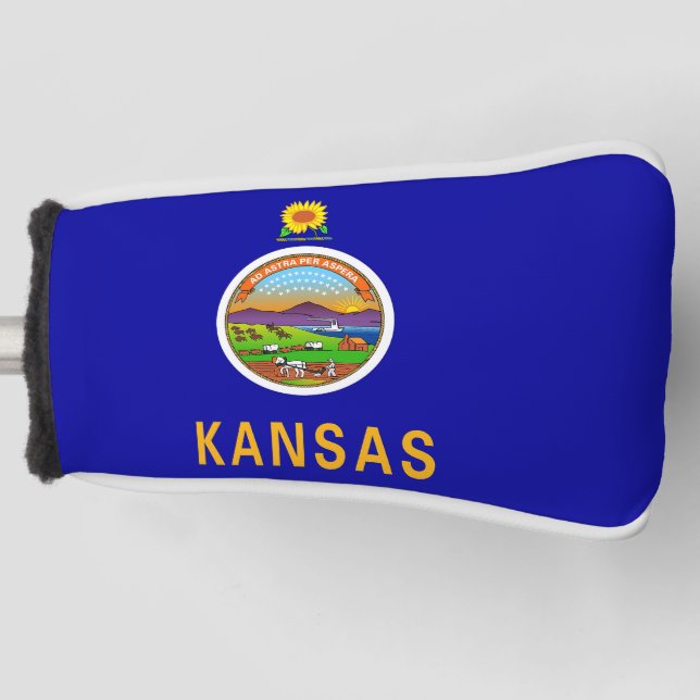 Golf Putter Cover mit Flag Kansas, USA Golf Headcover (Vorderseite)