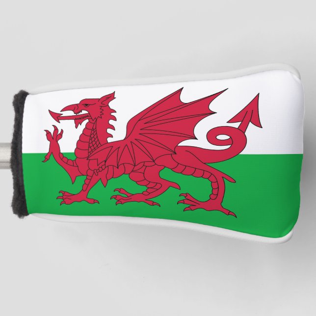 Golf Putter Cover mit Flag Wales, UK Golf Headcover (Vorderseite)