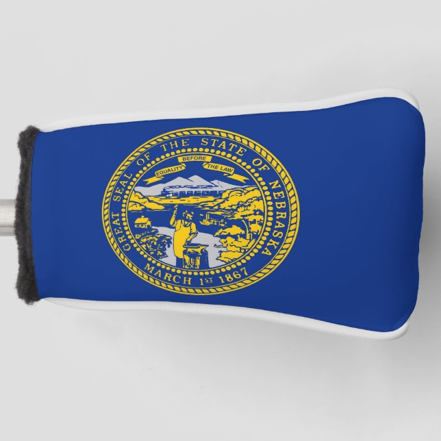 Golf Putter Cover mit Flagge von Nebraska, USA Headcover (Vorderseite)