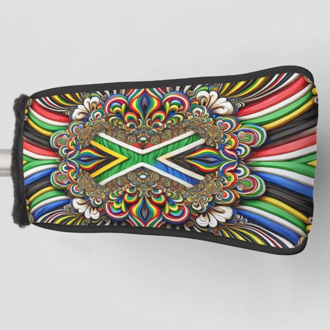 Golf Putter Cover mit südafrikanischer Farbgestalt Golf Headcover (Vorderseite)