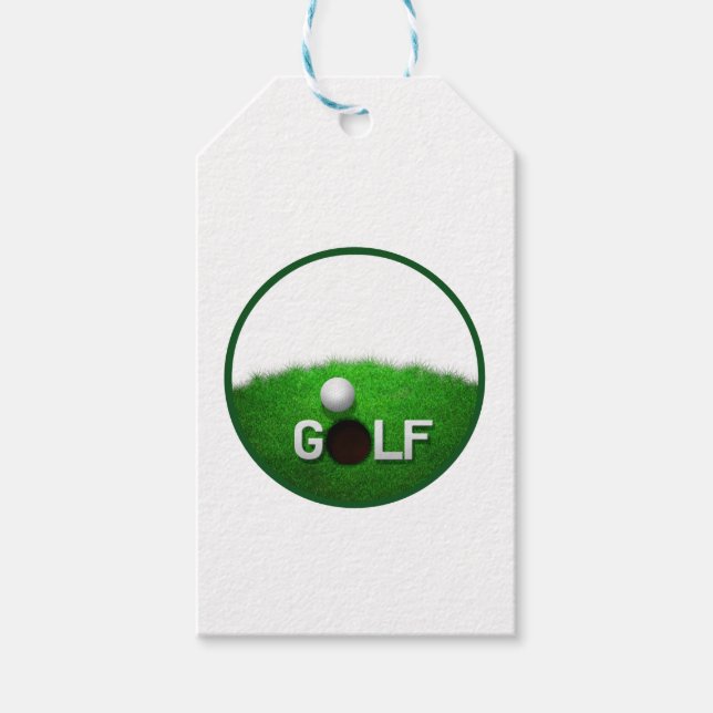 Golf Putting Green Golf Ball Populäre Typografie Geschenkanhänger (Vorderseite)