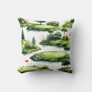 Golf Putting Green mit roter Flagge Kissen