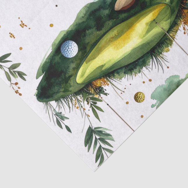 Golf Putting Green mit roter Flagge Seidenpapier (Detail)