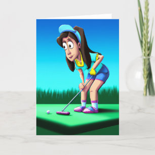 Golf Putting Grußkarte Feiertagskarte