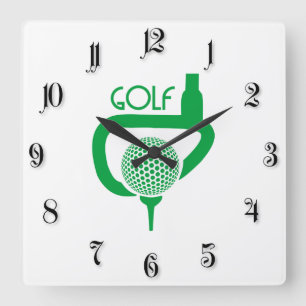 Golf Quadratische Wanduhr