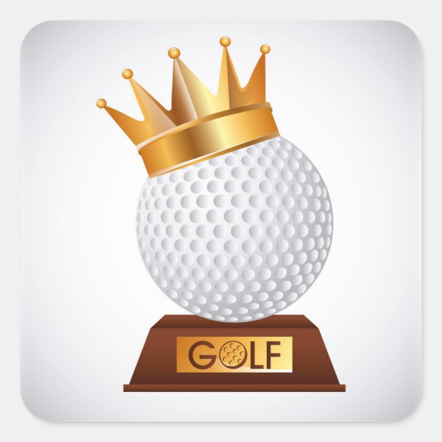 Golf Quadratischer Aufkleber (Vorderseite)