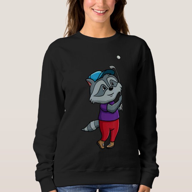 Golf Raccoon wild Animal Trash Panda Golfing Golfe Sweatshirt (Vorderseite)