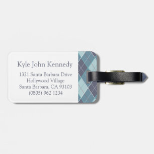 Golf Raute Golf Muster aquamarines blaues Gepäcksc Gepäckanhänger