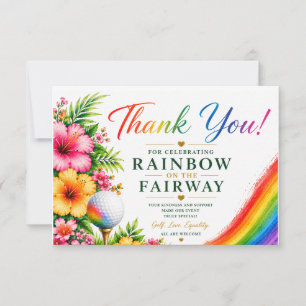 Golf-Regenbogen auf dem Fairway Pride Golf-Feier Dankeskarte