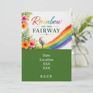 Golf-Regenbogen auf dem Fairway Pride Golf-Feier Einladung