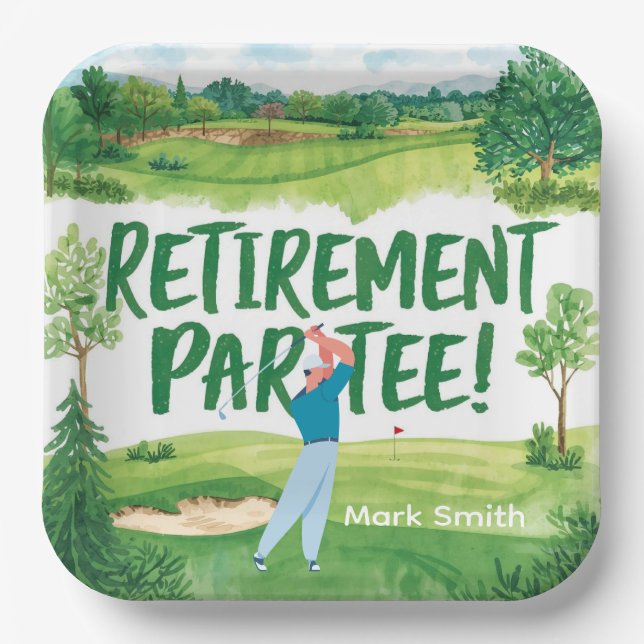 Golf-Rente für Golfer Pappteller (Vorderseite)