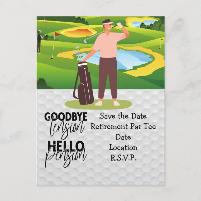 Golf-Rente für Golfer-Party Postkarte (Vorderseite)