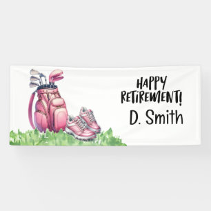 Golf-Rente mit rosa Golftasche für Frau Banner