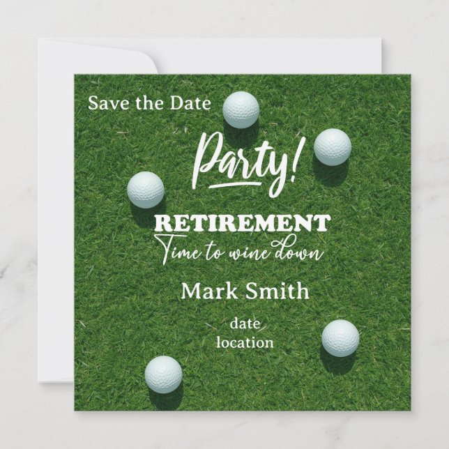 Golf-Renteneintritt für Golfer  Save The Date (Vorderseite)