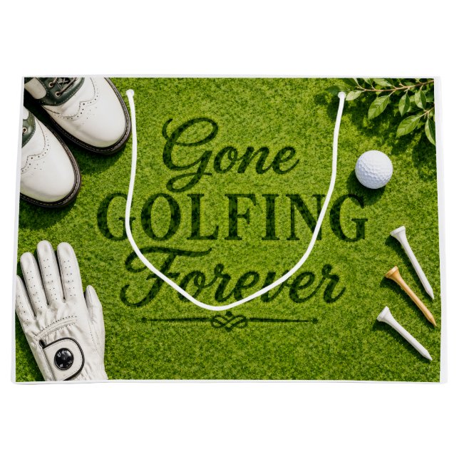 Golf-Renteneintritt Gone Golfing  Große Geschenktüte (Vorderseite)