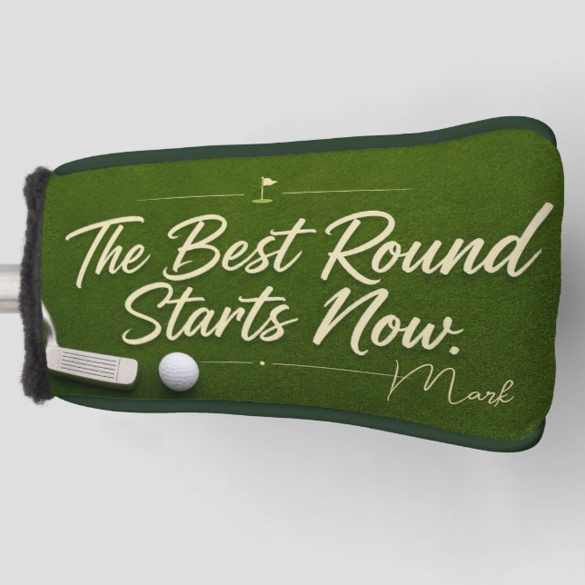 Golf-Rentenplan auf Grün Golf Headcover (Vorderseite)