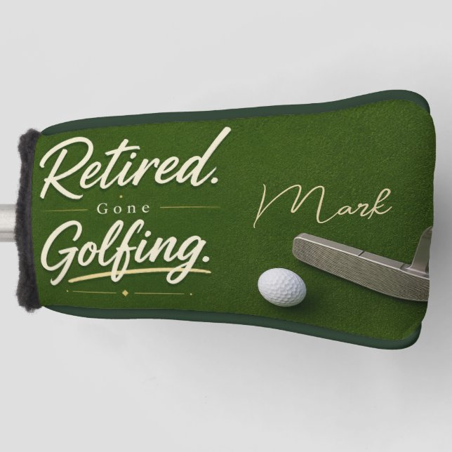 Golf-Rentenplan auf Grün Golf Headcover (Vorderseite)