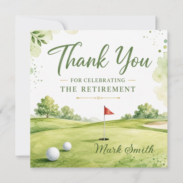Golf-Rentner-Dankeskarten, Golf-Dankeskarte (Vorderseite)