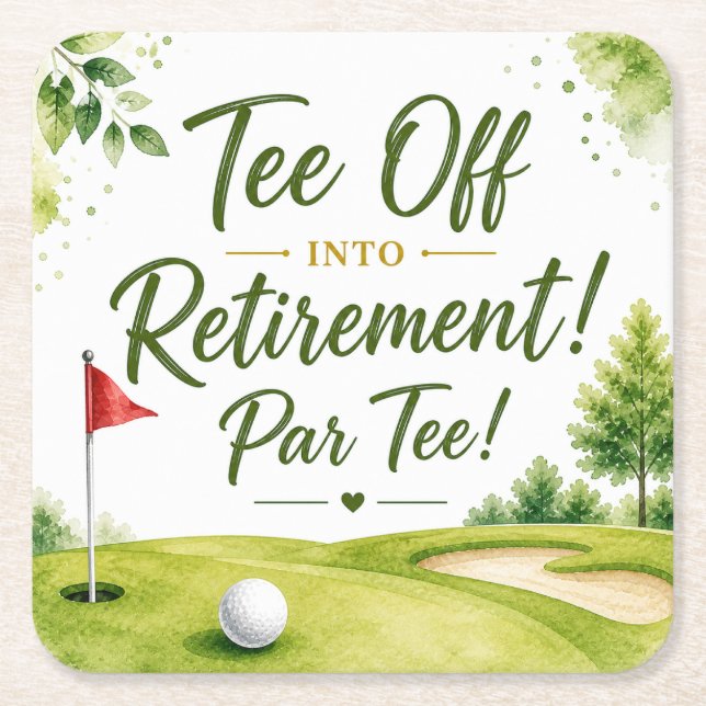 Golf-Rentner für Golfer Rechteckiger Pappuntersetzer (Vorderseite)