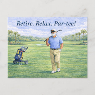 Golf-Rentner-Spiel. Satz. Ruheständler-Andenken-Go Postkarte