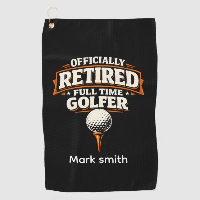 Golf-Rentner-Thema für Golfer  Golfhandtuch (Vorderseite)