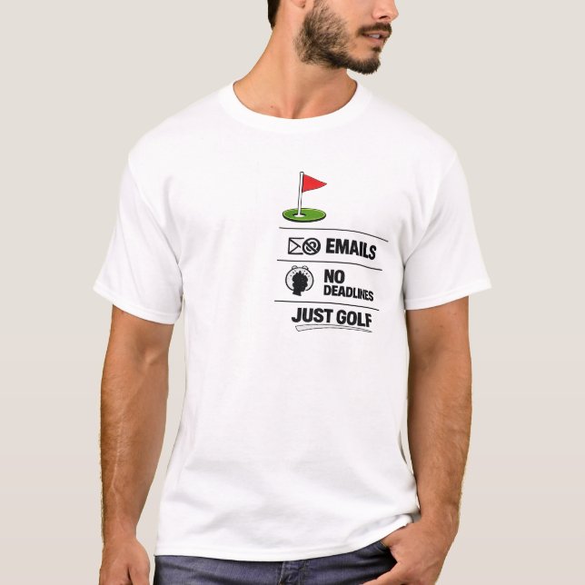 Golf Rentner Vollzeit-Golfer T-Shirt (Vorderseite)