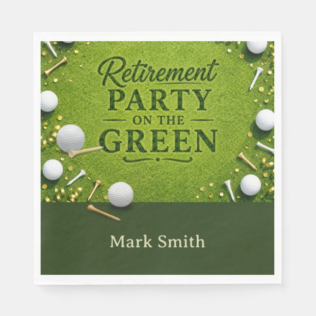 GOLF RENTNERPARTY auf dem Grün Serviette (Vorderseite)