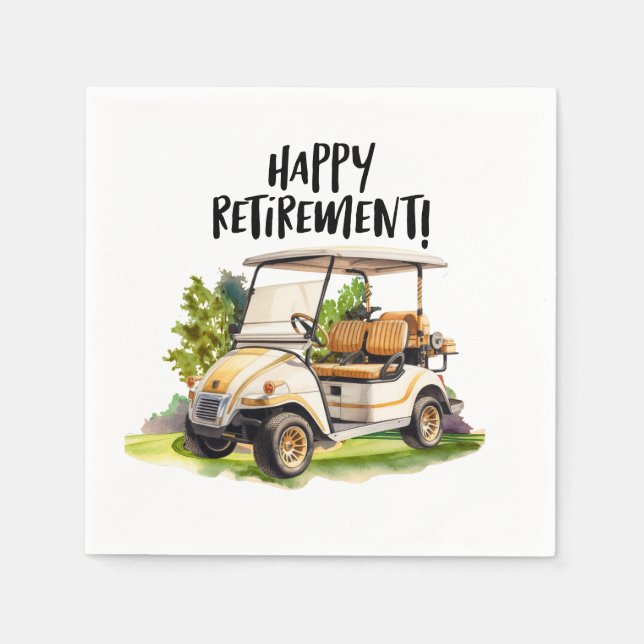 Golf Retirement mit Warenkorb auf grünem Wasser Serviette (Vorderseite)