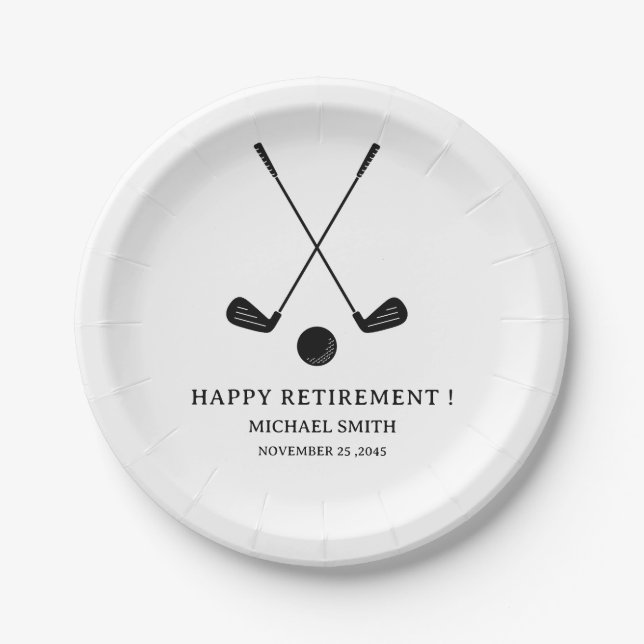 Golf  Retirement Party  Pappteller (Vorderseite)