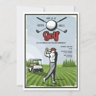Golf Retro-Einladung Einladung