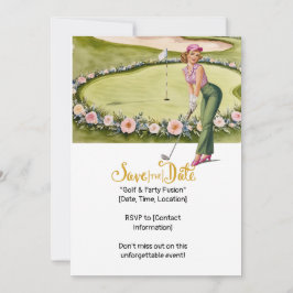 Golf Retro Golf Chic: Golfer bei den Grünen Einladung