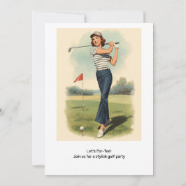 Golf Retro Golf Chic: Woman Golfer at the Green Einladung